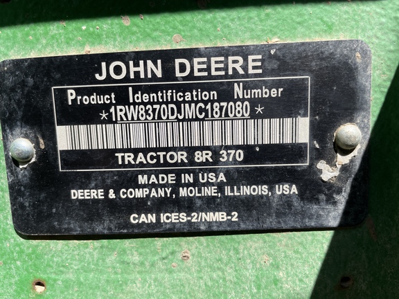 2021 John Deere 8R 370 Tractor