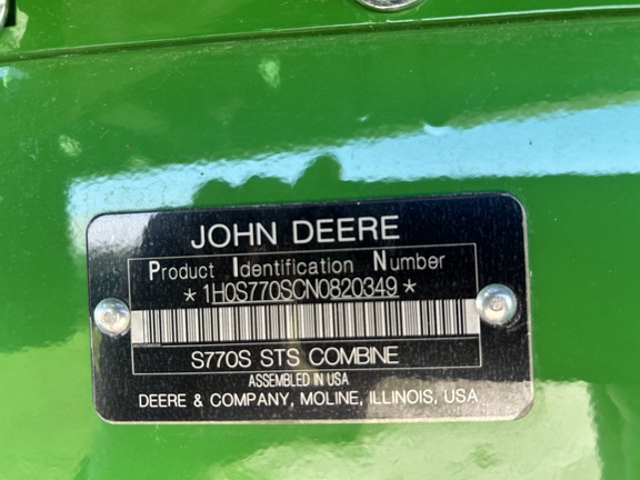 2022 John Deere S770 Combine