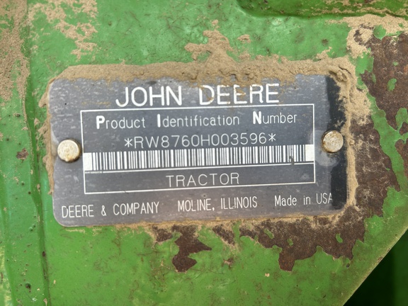 1991 John Deere 8760 Tractor 4WD