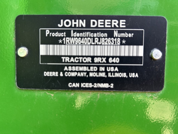 2024 John Deere 9RX 640 Tractor Rubber Track