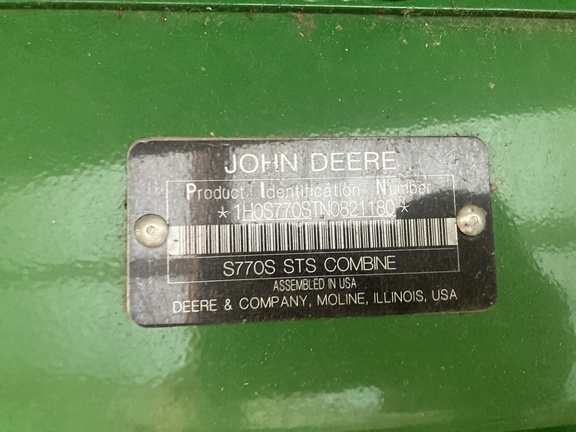 2022 John Deere S770 Combine