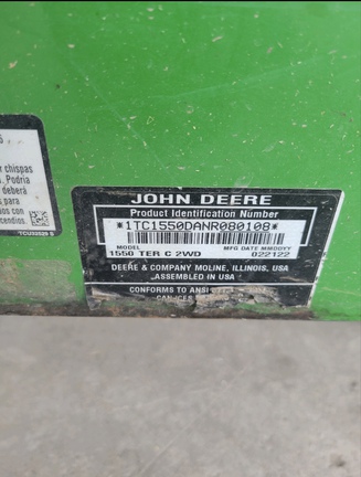 2022 John Deere 1550 Mower/Front Deck