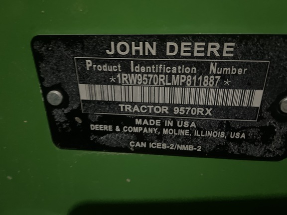 2021 John Deere 9570RX Tractor Rubber Track