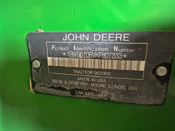 2019 John Deere 9570RX Tractor Rubber Track