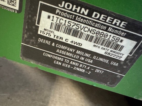 2022 John Deere 1575 Mower/Front Deck