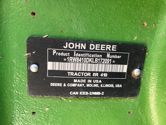 2020 John Deere 8R 410 Tractor