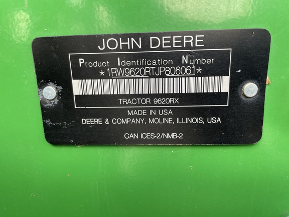 2018 John Deere 9620RX Tractor Rubber Track