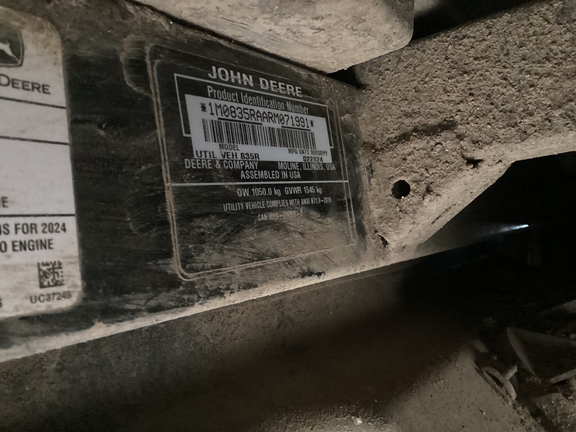 2024 John Deere XUV 835R ATV