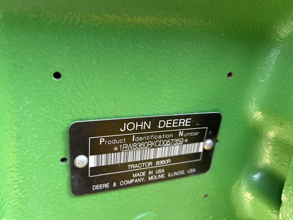 2012 John Deere 8360R Tractor