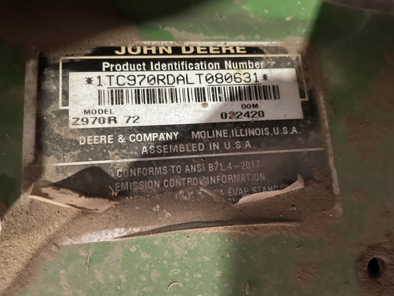 2020 John Deere Z970R Mower/Zero Turn
