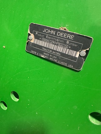 2017 John Deere 9470RX Tractor Rubber Track