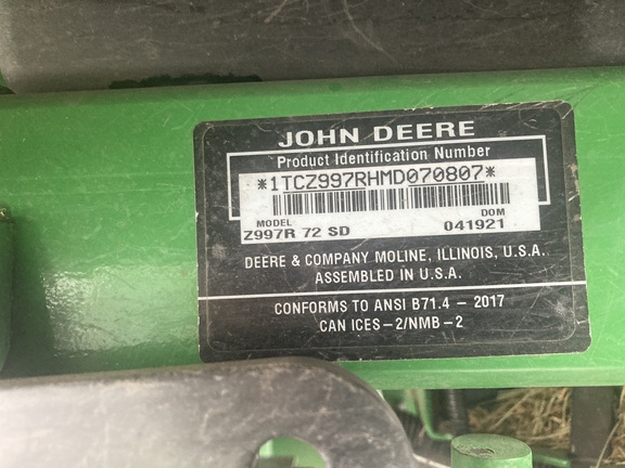 2021 John Deere Z997R Mower/Zero Turn