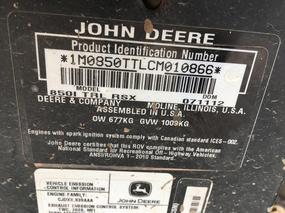 2012 John Deere RSX 850I ATV