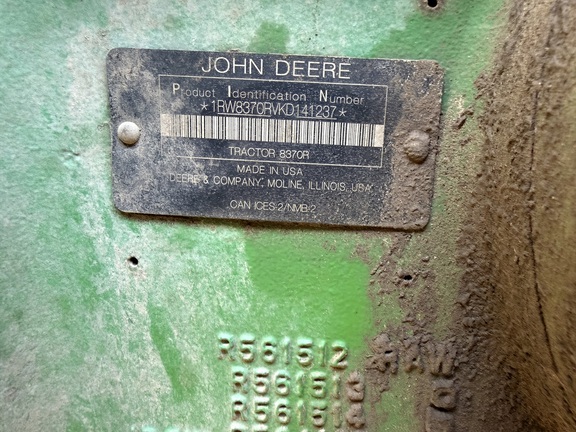 2019 John Deere 8370R Tractor