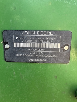 2019 John Deere 9570RX Tractor Rubber Track
