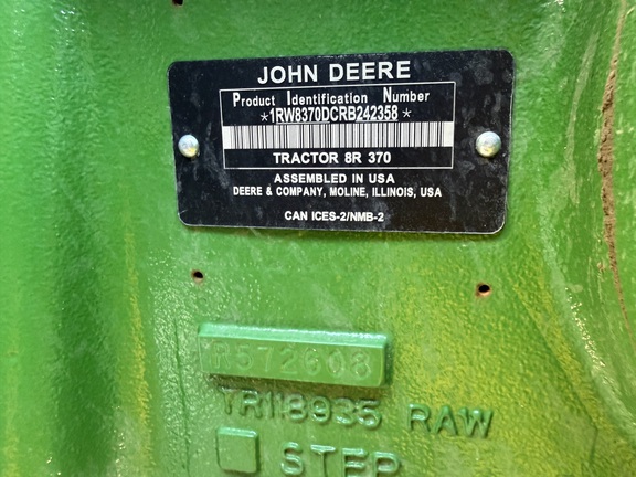 2024 John Deere 8R 370 Tractor