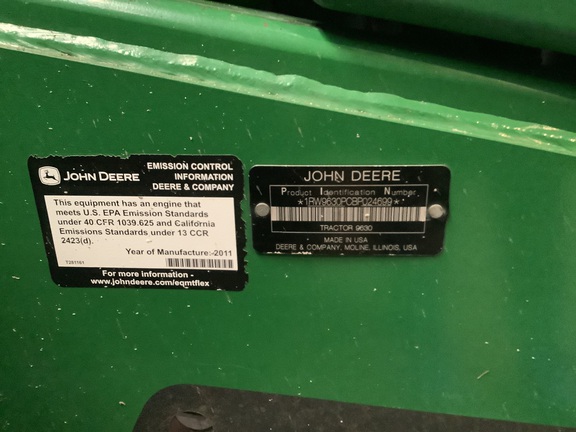 2011 John Deere 9630 Tractor 4WD