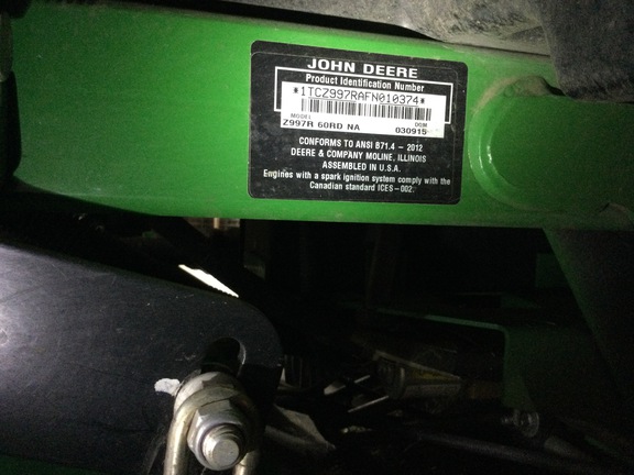 2015 John Deere Z997R Mower/Zero Turn