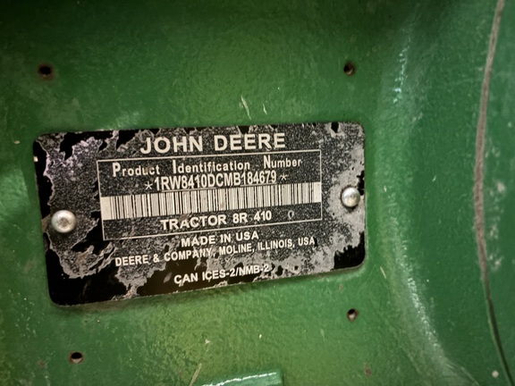 2021 John Deere 8R 410 Tractor
