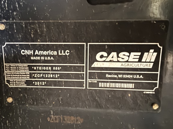 2012 Case IH Steiger 550 Tractor 4WD