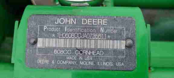 2010 John Deere 608C StalkMaster Header Corn Head