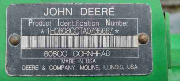 2010 John Deere 608C StalkMaster Header Corn Head