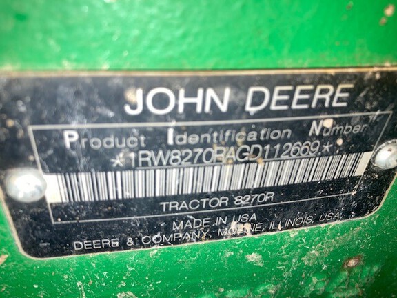 2016 John Deere 8270R Tractor