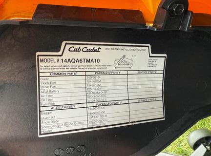 2024 Cub Cadet GX54 Fab D Garden Tractor