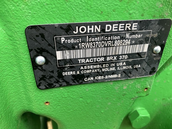 2024 John Deere 8RX 370 Tractor Rubber Track