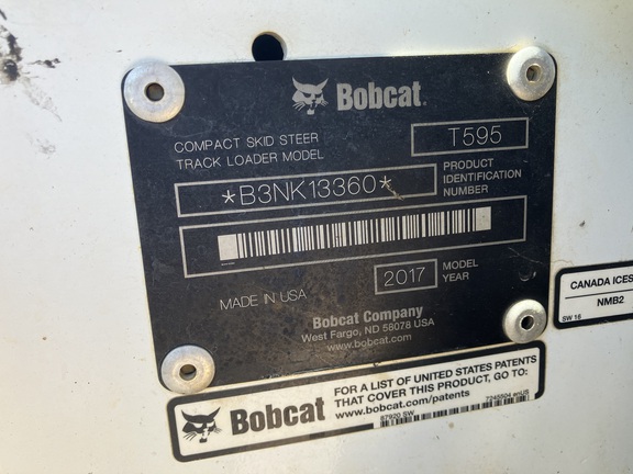 2017 Bobcat T595 Compact Track Loader