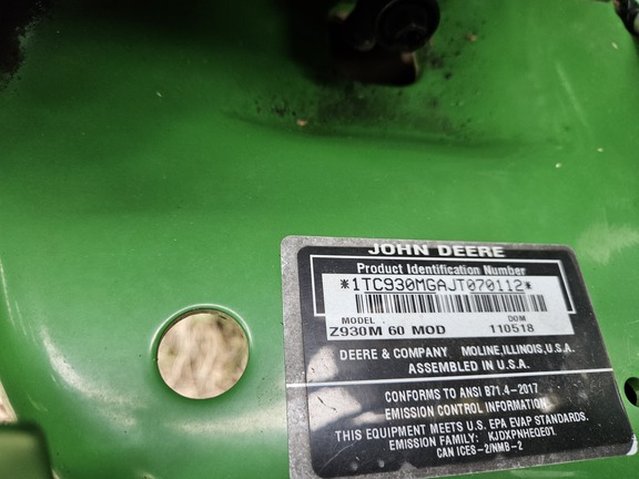 2019 John Deere Z930M Mower/Zero Turn