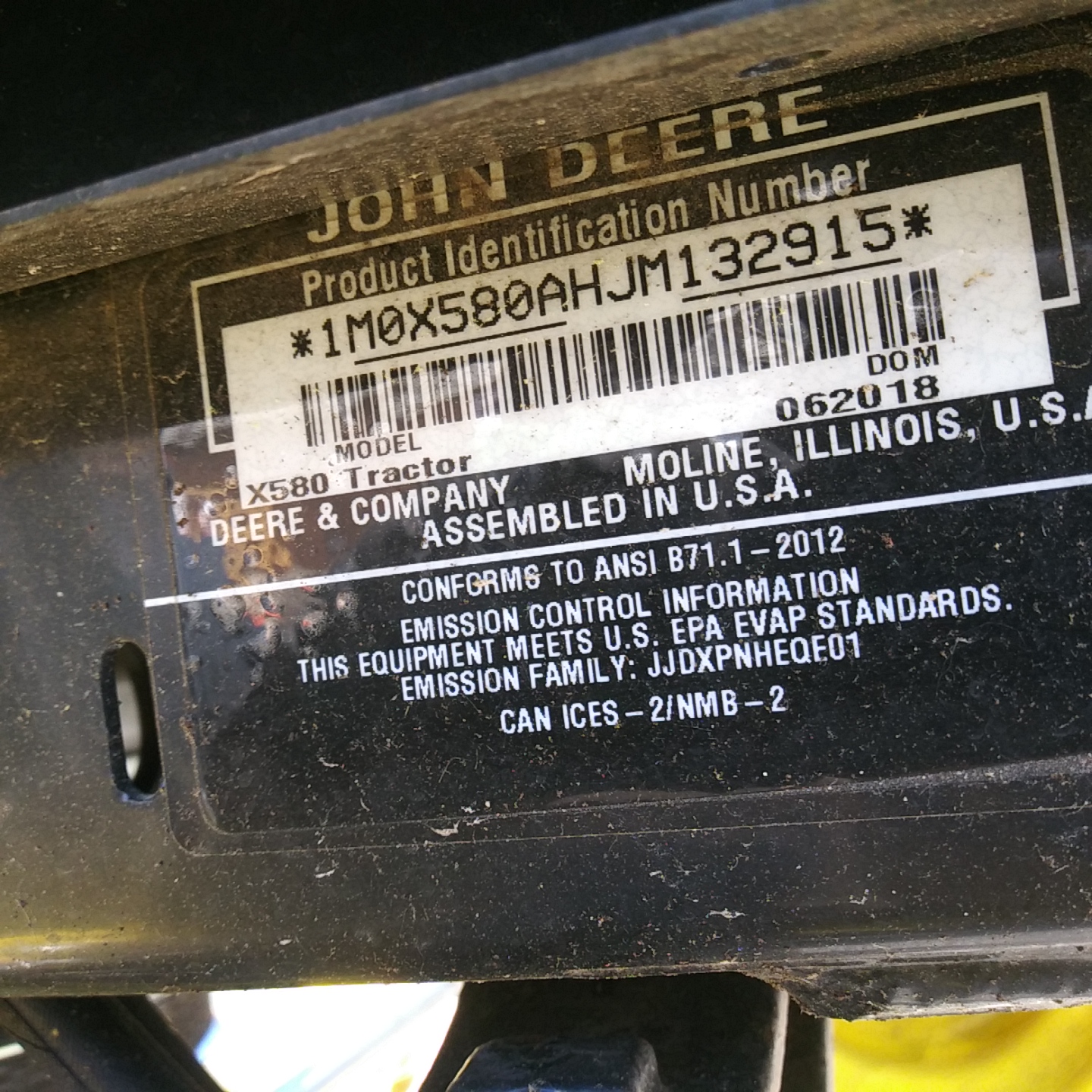 2020 John Deere X580 Mower/Zero Turn