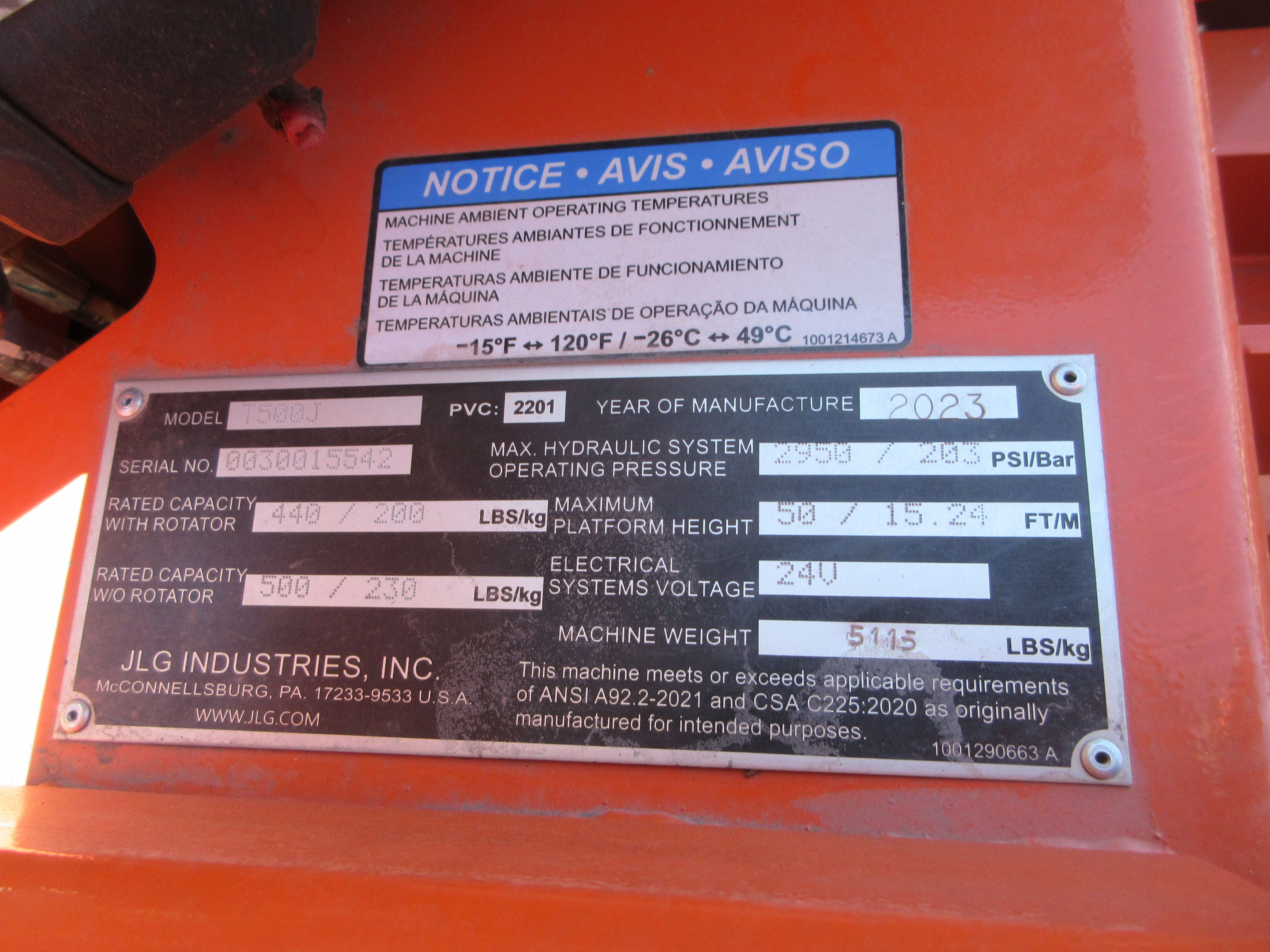 2023 JLG T500J Manlift