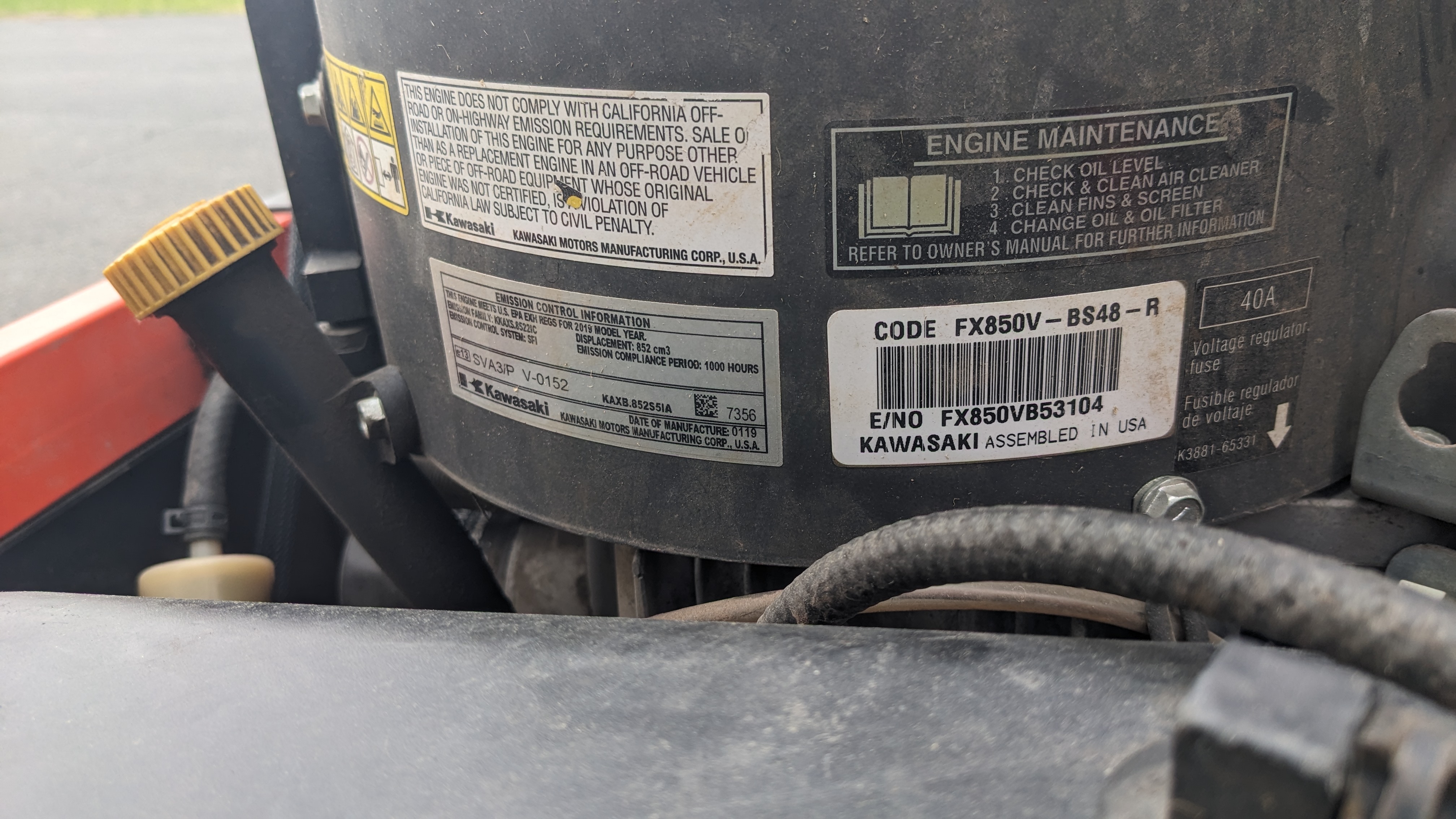 2019 Kubota Z781L Lawn Tractor