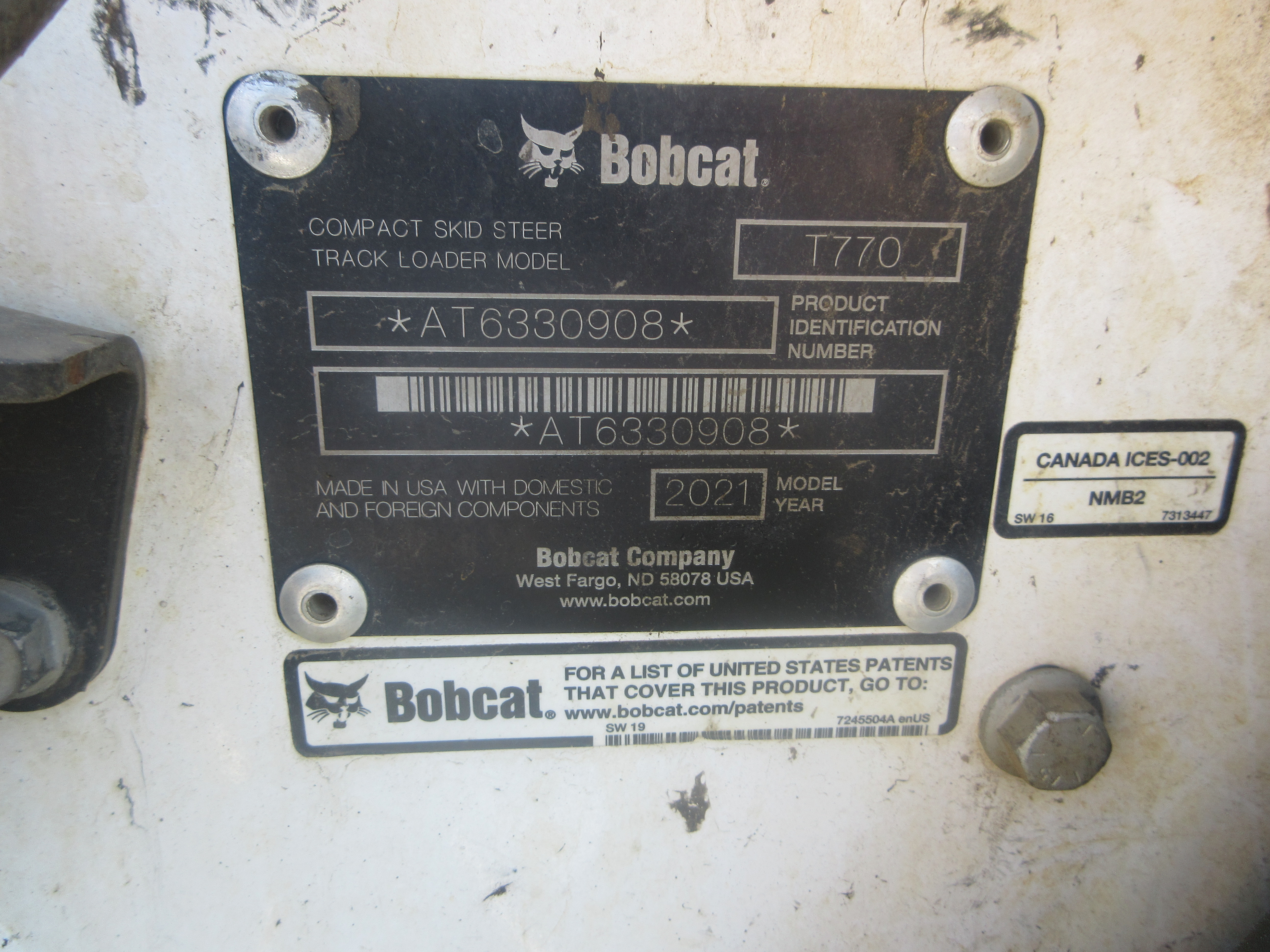 2021 Bobcat T770 Skid Steer Loader
