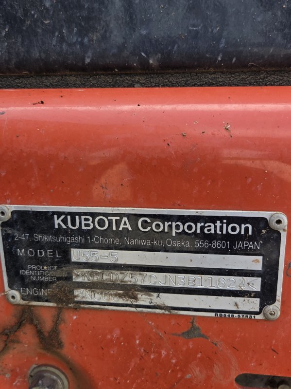 2022 Kubota U55-5R3P Excavator