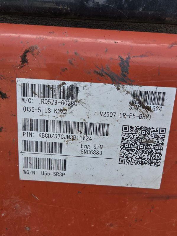 2022 Kubota U55-5R3P Excavator