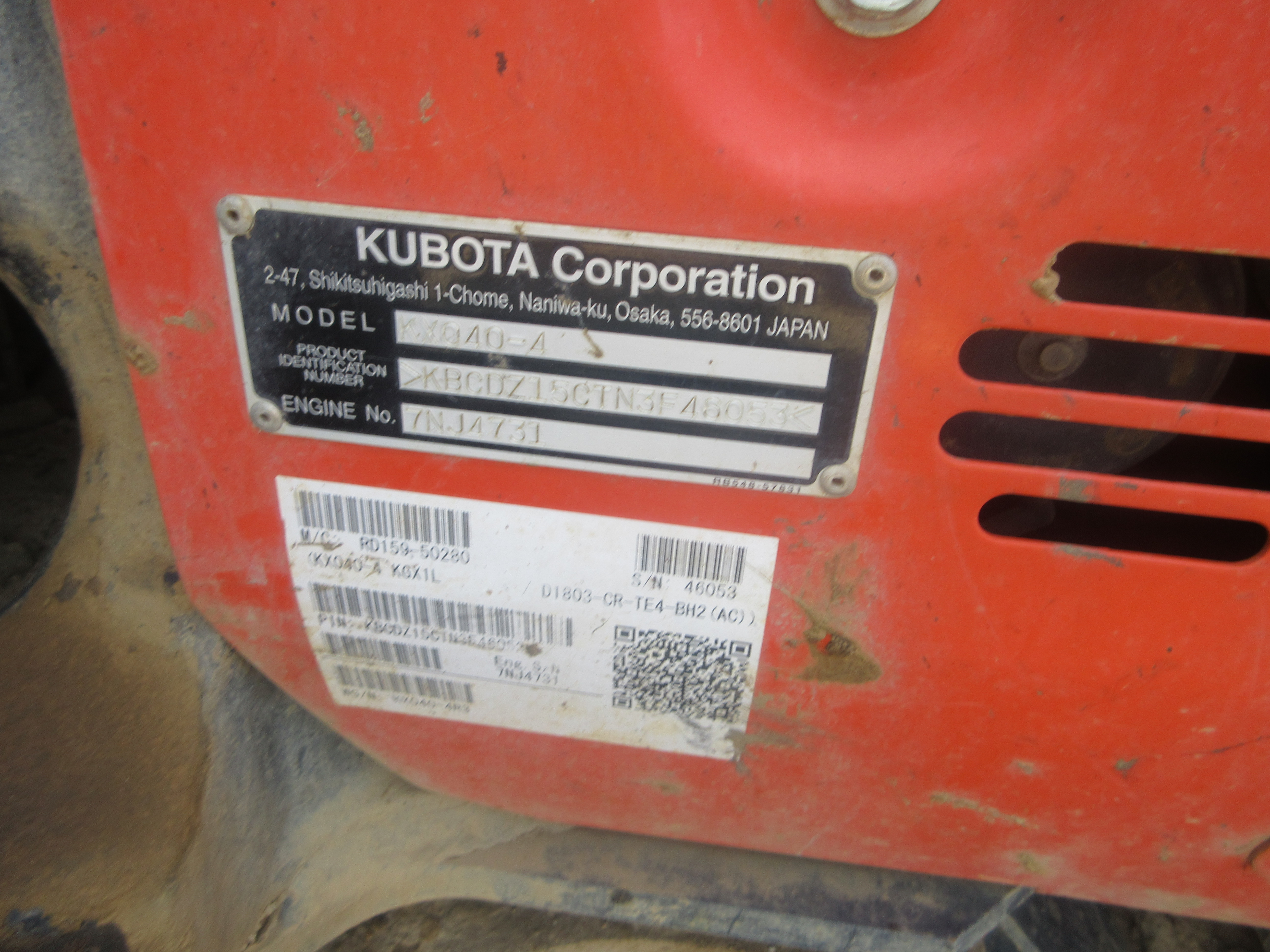 2022 Kubota KX040-4R3 Excavator
