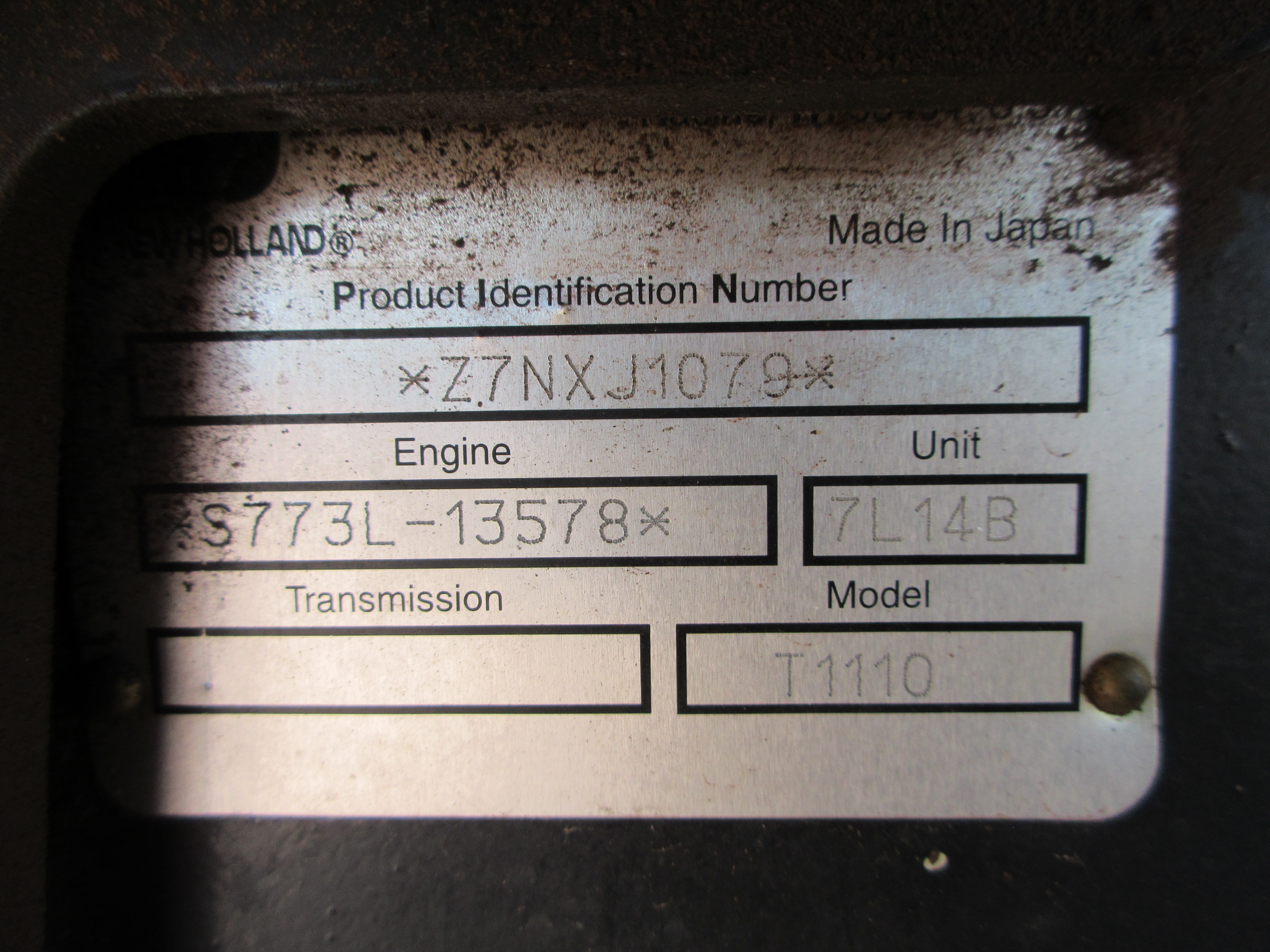 2007 New Holland T1110 Tractor