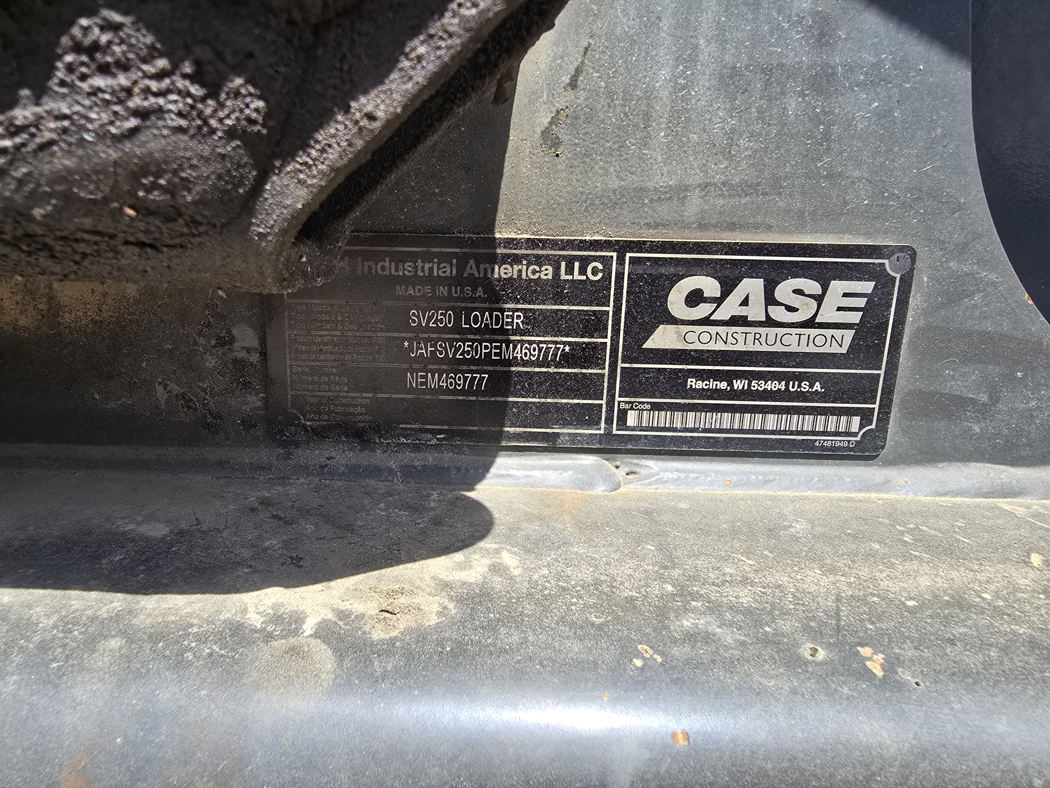 2014 Case SV250 Skid Steer Loader