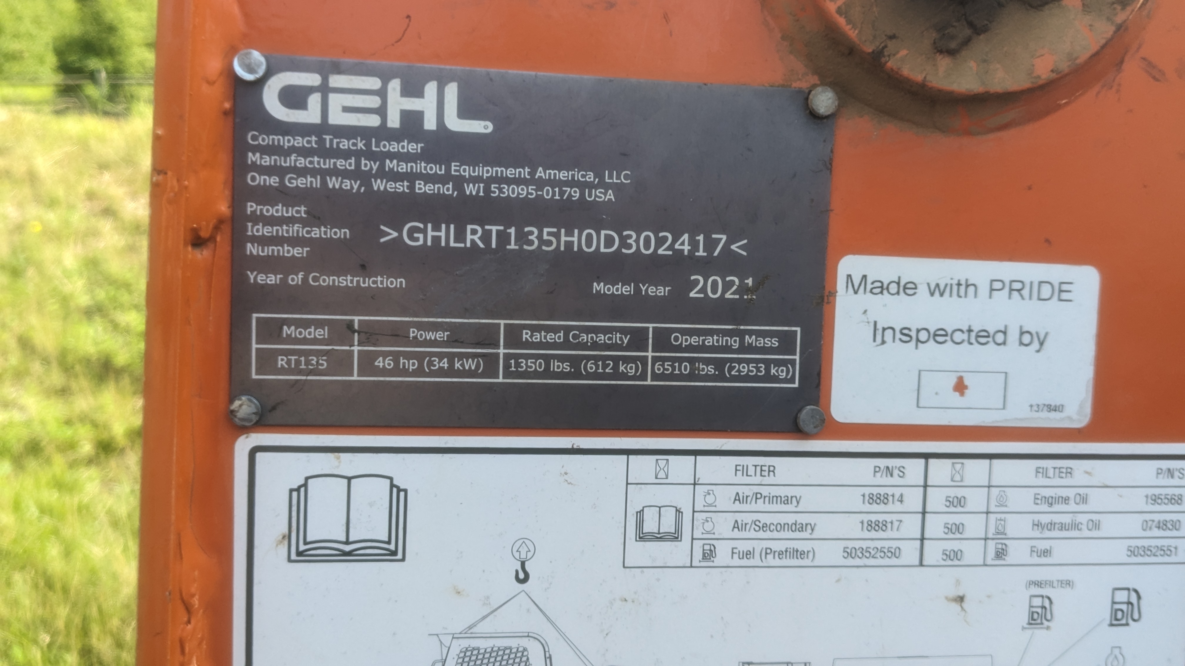 2021 Gehl RT135 Skid Steer Loader