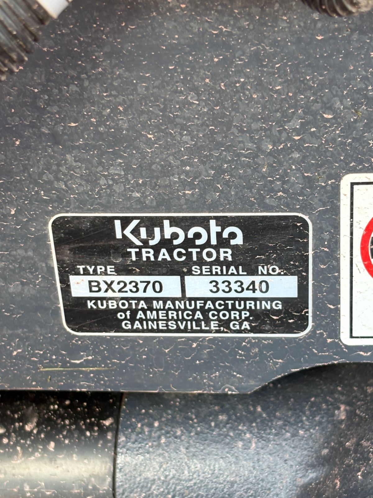 2019 Kubota BX2370TV54D1 Tractor