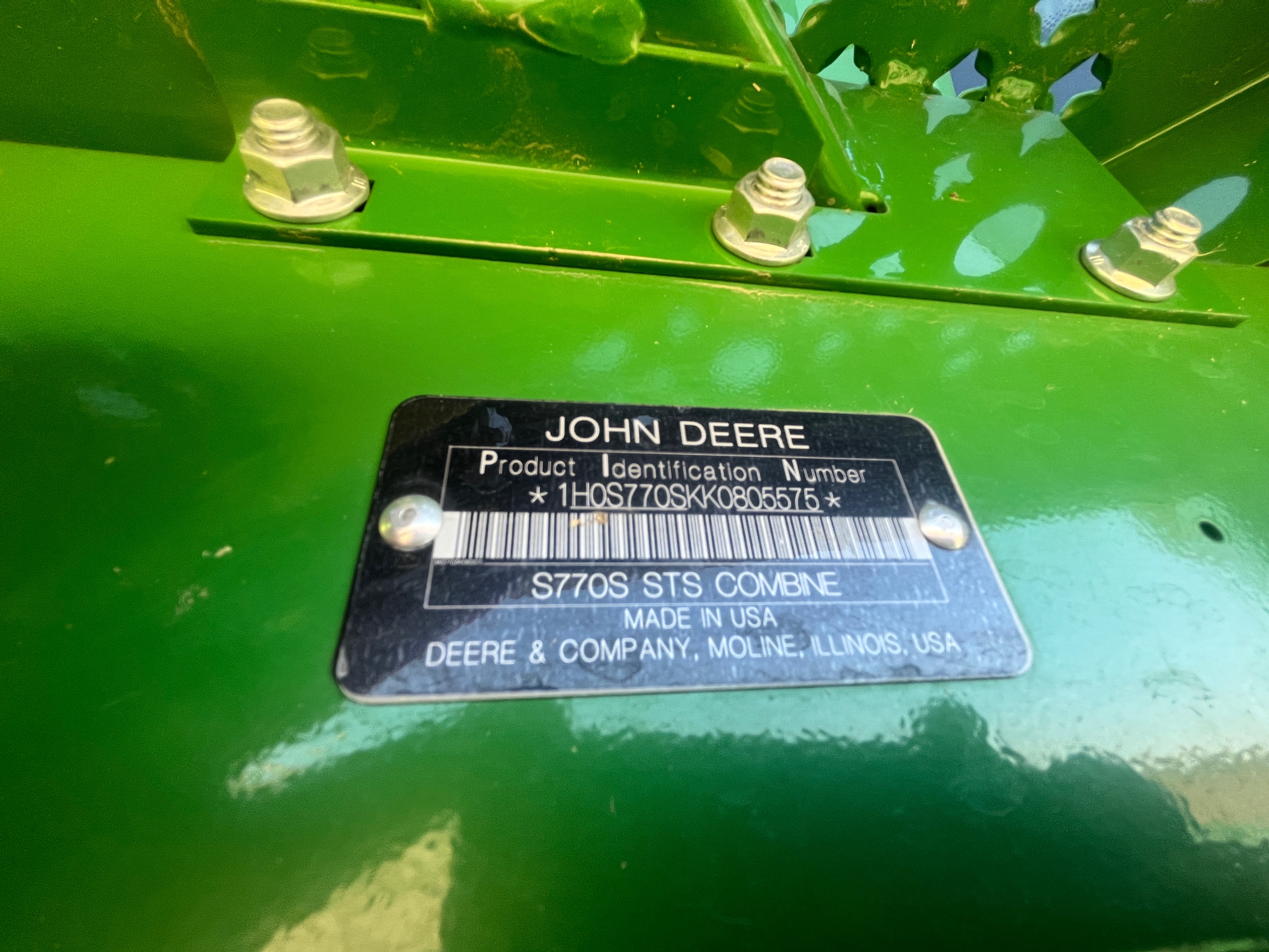 2019 John Deere S770 Combine
