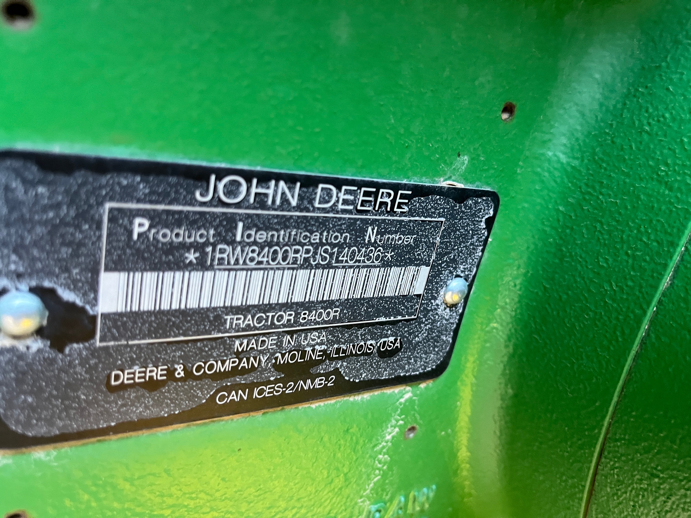 2019 John Deere 8400R Tractor