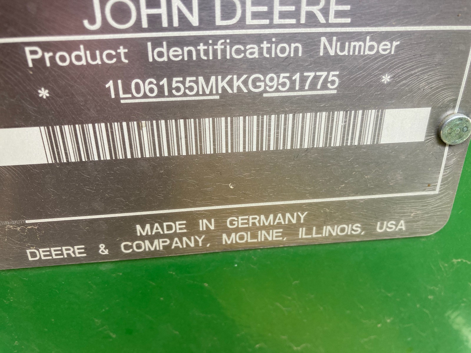 2019 John Deere 6155M Tractor