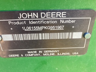 2019 John Deere 6155M Tractor