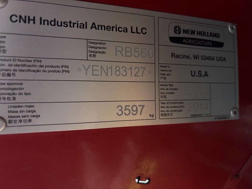 2014 New Holland RB560 Baler/Round