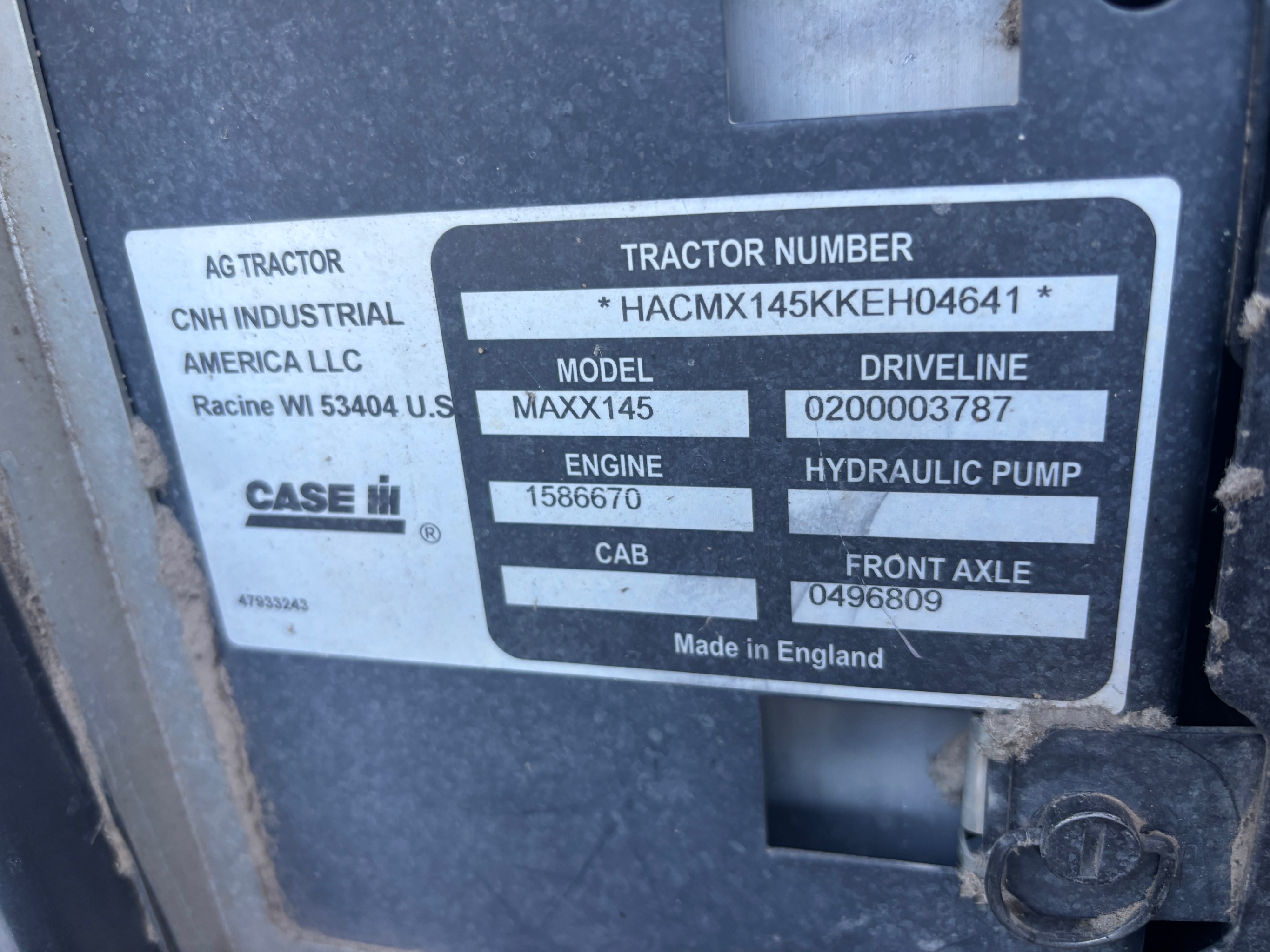 2019 Case IH Maxxum 145 T4B Tractor