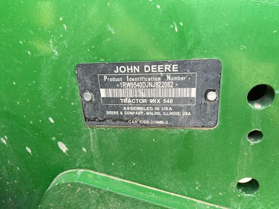 2023 John Deere 9RX 540 Tractor Rubber Track