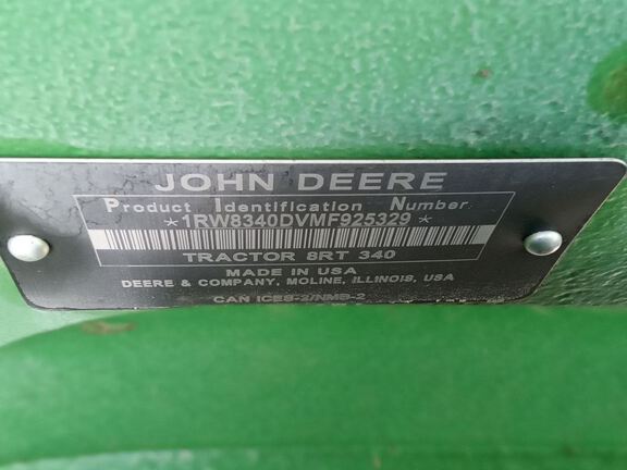 2021 John Deere 8RT 340 Tractor Rubber Track